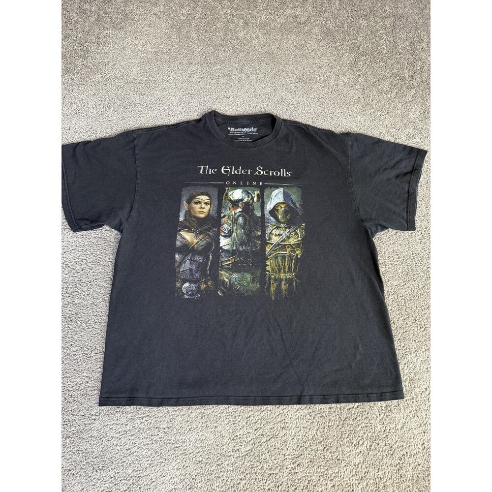 Elder Scrolls Online Shirt Mens 2XL Black 2014 Bethesda Online Promo Crew Neck
